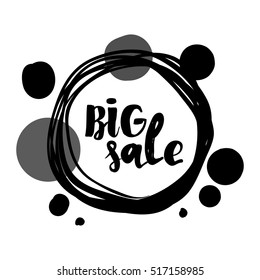 Flat monochrome circle design big sale stickers. Vector illustrations for online shopping, product promotions, website and mobile website badges, ads, print material.