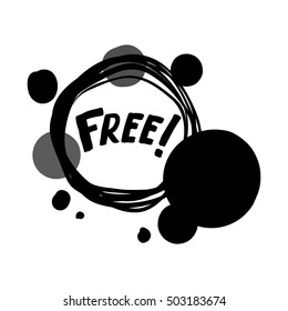 Flat monochrome circle design Free sale stickers. Vector illustrations for online shopping, product promotions, website and mobile website badges, ads, print material.