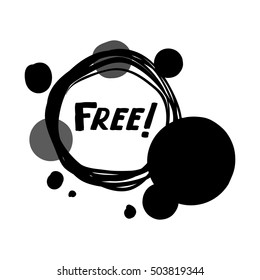 Flat monochrome circle design free sale stickers. Vector illustrations for online shopping, product promotions, website and mobile website badges, ads, print material.