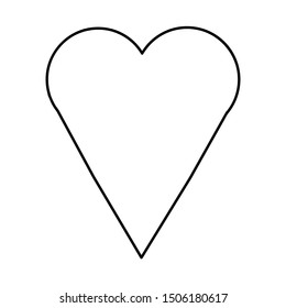 Flat monochrome design of an isolated heart. Lovely single vector illustration.