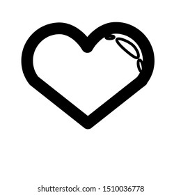 Flat monochrome design of an isolated heart. Lovely single vector illustration.