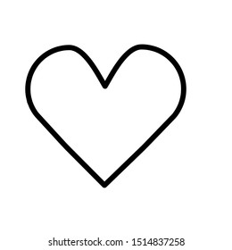 Flat monochrome design of an isolated heart. Lovely single vector illustration.