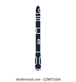 Flat monochrome silhouette vector icon elements of aerospace program multistage rocket. Cartoon style rocket, astronaut adventure. Illustration and element for design. Space investigations. Galaxy.