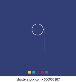 Flat monocle icon.