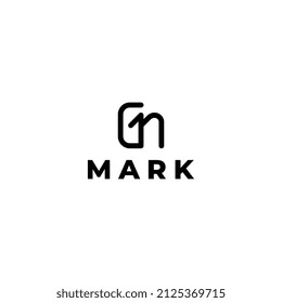 flat monogram gn logo design