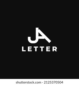 flat monogram j a logo design