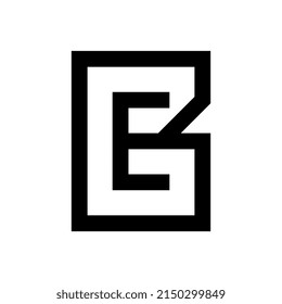 Flat Monogram Letter B E logo