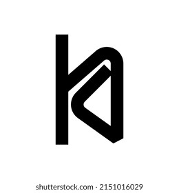 Flachmonogramm-Buchstaben K D-Logo