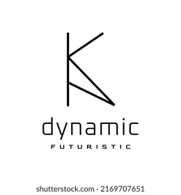 plantilla de logotipo ka de letra de monograma plana