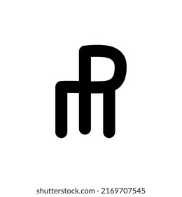flat monogram letter mp logo template