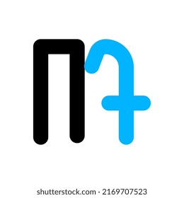  flat monogram letter mt logo template