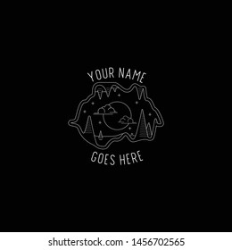 Flat Monoline Cave Logo Concept