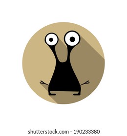 Flat monster isolated on white