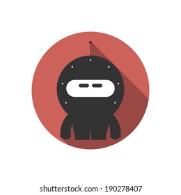 Flat monster isolated on white