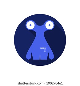 Flat monster isolated on white
