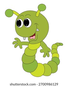 Monstro plano isolado sobre um fundo branco