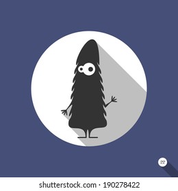 Flat monster on blue background