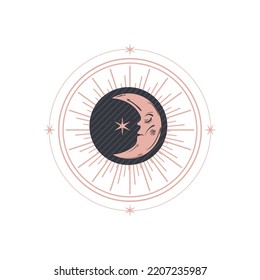 flat moon cycle over white