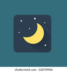 Flat moon icon