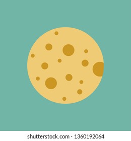 Flat Moon Icon. Night symbol.