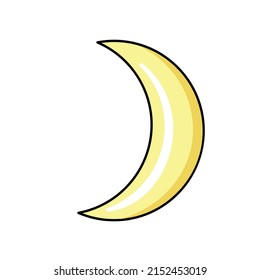 Flat Moon Icon. Night symbol. Vector illustration isolated.