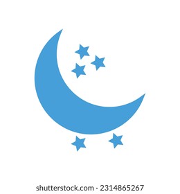 Flat Moon Icon Symbol Vector Illustration