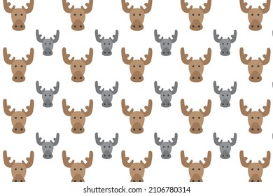 Flat Moose Head Pattern Background