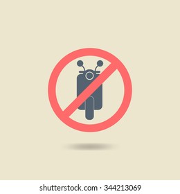 Flat moped icon. Vector