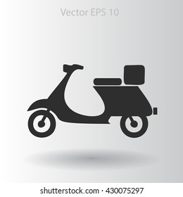 Flat moped icon. Vector