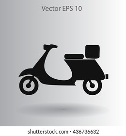 Flat moped icon. Vector