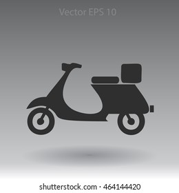Flat moped icon. Vector