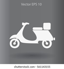 Flat moped icon. Vector