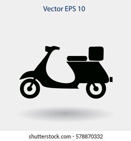 Flat moped icon. Vector