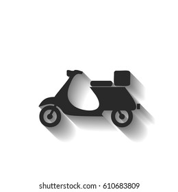 Flat moped icon. Vector