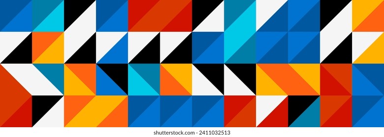 Flat mosaic banner background with geometric shapes