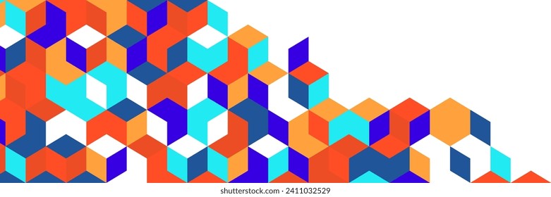 Fondo de banner de mosaico plano con formas geométricas