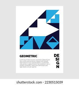 Plantilla de folleto de mosaico plano Vector