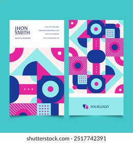 Diseño de Vector de tarjeta de visita de mosaico plano en eps 10