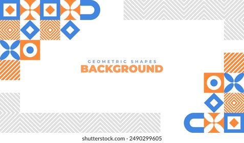 Flat mosaic geometric background vector