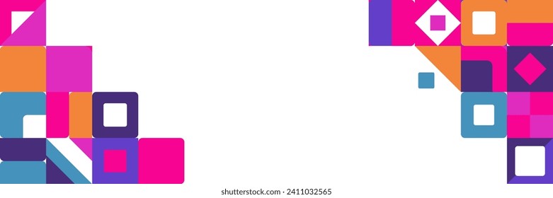 Flat mosaic geometric banner background