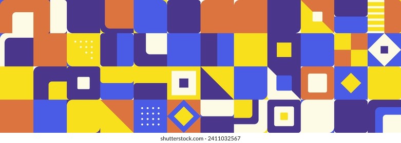 Fondo geométrico del banner de mosaico plano