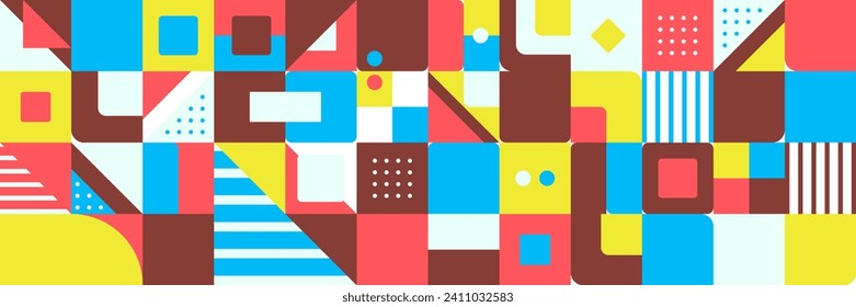 Fondo geométrico del banner de mosaico plano