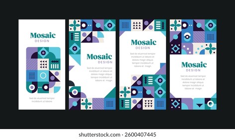 Flat Mosaic Instagram Stories Design Collection