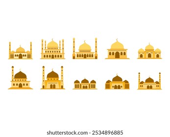 Flat Mosque Illustration Element Set 