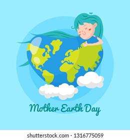 Flat mother earth day background	