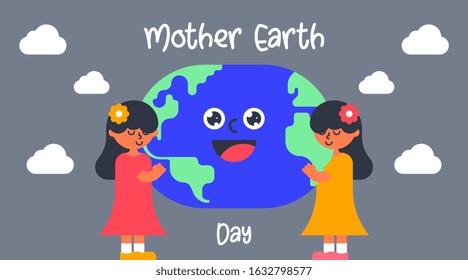 Flat mother earth day background illustration vector