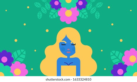 Flat mother earth day background illustration vector