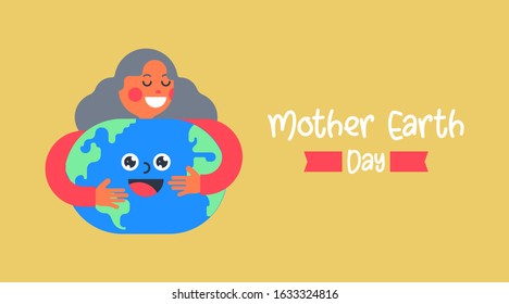 Flat mother earth day background illustration vector