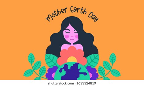 Flat mother earth day background illustration vector