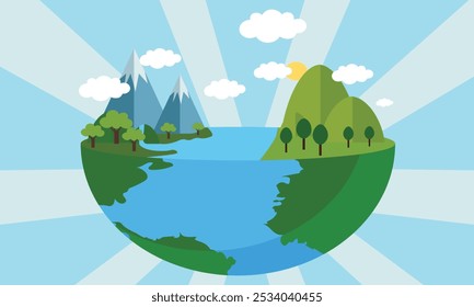 Flat mother earth day illustration vector illustration.